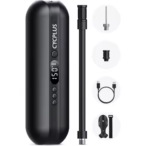 CYCPLUS Electric Air Compressor Portable Bicycle Pump Car Tire Inflator, Max 150 PSI, Auto Shut-Off 
