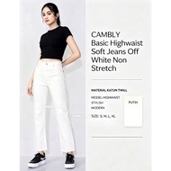 CAMBLY Basic Highwaist Soft Jeans Off White Non Stretch