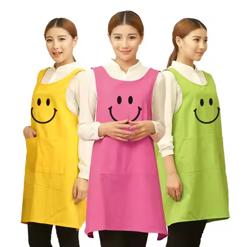 Cute Funny Japanese-style Apron Work Clothes Home Kitchen Cooking Breathable Cotton Waist Pinafore W