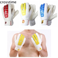 CROSSTIME 1 Pair กันลื่น ถุงมือผู้รักษาประตูโกล ป้องกันนิ้วมือ ลาเท็กซ์ ถุงมือเด็ก goalie ถุงมือผู้ร