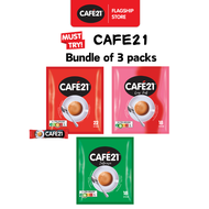 Cafe21 - 2in1 Low Fat and Regular and Intense ,Coffee Mix Bundle 3 Pack No Sugar Added Made in Singapore - Featuring Soluble Colombian Arabica Coffee Powder （14g x 18 Sticks and 12g x 22 Sticks and 12g x 18 sticks））