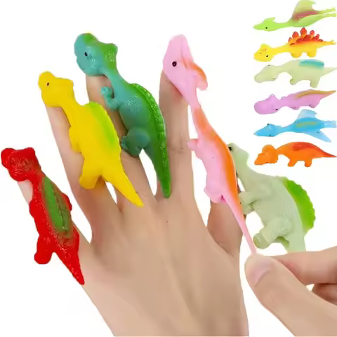 5PCS Funny Slingshot Dinosaur Finger Toys Kids Cool Gadgets Juguetes Divertidos Y Graciosos Kinder S