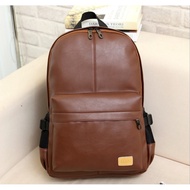 Unisex Men Women Korean Style PU Leather Shoulder Backpack Beg Galas Beg Belakang Sandang Lelaki Wanita Beg Kulit PU