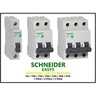 SCHNEIDER EASY 9  Miniature Circuit-breaker (MCB) 4.5KA 1 POLE / 2 POLE / 3 POLE [6A / 10A / 16A / 2