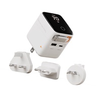 Hagibis 70W Travel GaN Charger With LED Display Retractable USB C Cable Wall Charger Global Plugs fo