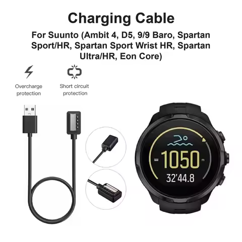 Charger for Suunto Spartan Sport Wrist HR Ultra For Suunto 9 USB Charging Cable Dock Cradle Smart Wa