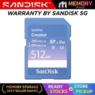 Sandisk Creator 4K 6K SD Card V60 U3 UHS-II Read Speed 280MB/s 256GB 512GB 1TB DXEPC MemoryPlusSG