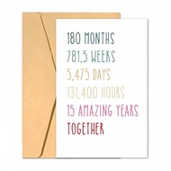 [Coisíní] 15th Anniversary Card Birthday Greeting Card 15th Anniversary Commemorative Card Anniversa