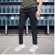 Cargo Army Seluar Slack 6Pockets Pants Unisex Tactical Elasticated Lelaki/Perempuan Waist Slimfit Lo