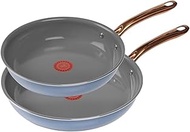 T-Fal Preserve Ceramic, Ceramic Non Stick Fry Pan Set 2 Piece, 8.5 & 11-Inch, Oven Broiler Safe 350F