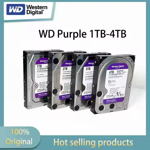 Western Digital WD Purple 4TB/3TB/2TB/1TB Surveillance Internal Hard Drive HDD SATA 6 Gb/s, 64 MB Ca