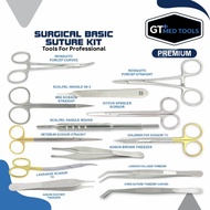 GT MED Tools Professional Surgical Basic Suture Kit - 13 Piece Premium Instrument Set Complete