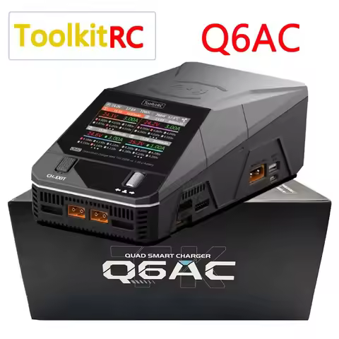 NEW ToolkitRC Q6AC Charger AC 400W/DC 1000W 4CH output Built-in 65W USB A/TYPEC Output ,LiPo, 1-6S，N