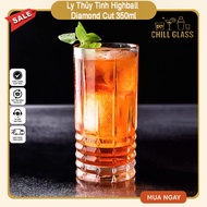 Highball Diamond Cut Cup 350ml - Premium Glass Cup for Cocktails, Mojito, Long Drink