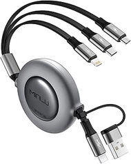 Minlu Multi Charger Cable, 5 in 1 Retractable Charging Cable with Data Transfer[3.5A 1.2m] Retractab