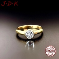 JDK 18K 1 Carat Gold Zircon Women's Ring