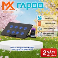 [GENUINE RAPOO] CF300 – Laptop Cooling Pad with 8 Fans, 7 Adjustable Angles, Quiet Cooling
