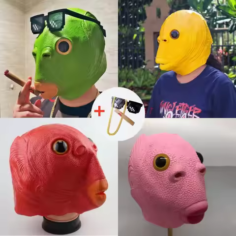 Halloween Green Fish Head Halloween Green 3PCS Yellow Pink Blue White Outdoor Daily Festival Comfort