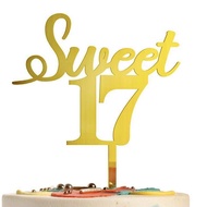Topper Kue Akrilik Sweet Seventeen Umur 17 Tahun / Cake Topper Acrylic Sweet 17 Seventeen / Dekorasi