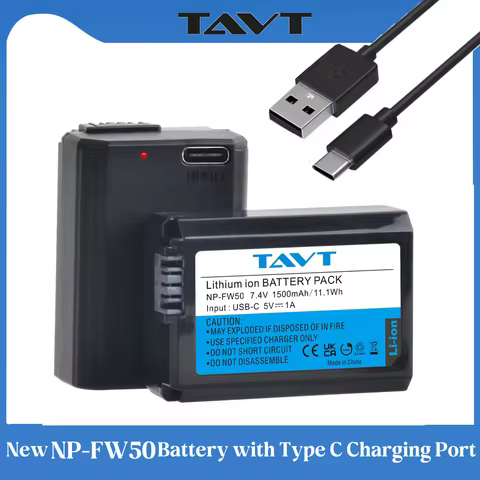 New Upgrade NP-FW50 NPFW50 Battery with USB-C Charging Port For Sony ZV-E10 Alpha A6400 A6500 A5100 