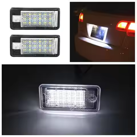 2pcs For Audi LED Number Plate Light A3 A4 S4 RS4 B6 B7 A6 RS6 S6 C6 S5 Q7 A8 S8 Avant Error Free Li