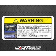 Funny Warning Sticker - 4G93 1.8 DOHC Turbo
