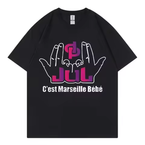 French Rapper Jul C'est Marseille Bébé Graphic T Shirts for Men Women Hip Hop Y2k Clothing T-shirt S