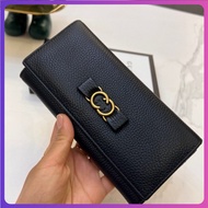 Women's Cowhide Wallet Simple Versatile Large Capacity Clutch Women's Long Money Credit Card Clip 9c