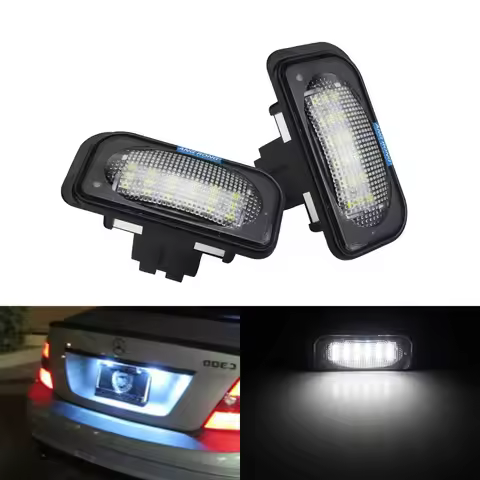 ANGRONG 2x LED License Number Plate Light Bulbs 6000K Cool White For Benz W203 Saloon C320 C180 C200
