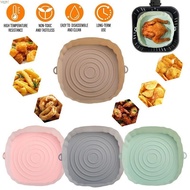 Silicone Air Fryers Oven Baking Tray Pizza Fried Chicken Airfryer Silicone Basket Reusable Airfryer Pan Liner Bakewares Kitchen Accessories waitime