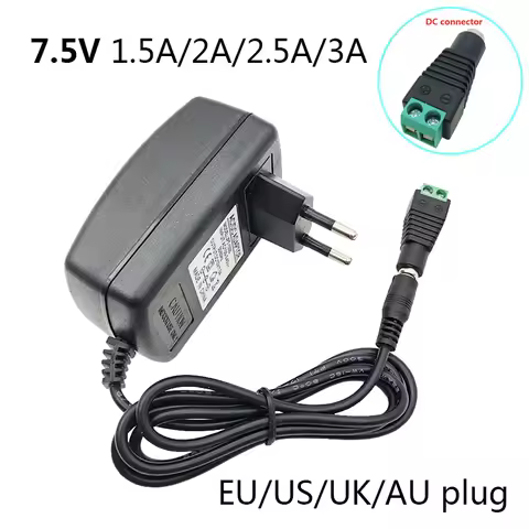 7.5v AC to DC Power Supply Adapter AU 1.5A 2A 2.5A 3A Transformer 7.5 Volts Power Supply 7.5v Univer