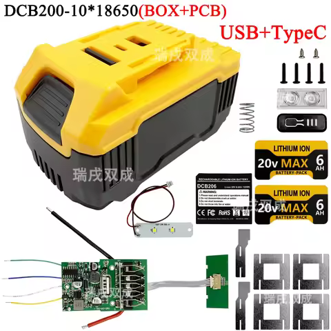 Power Tool Lithium Battery Protection Circuit Board PCB Box Case for Dewalt DCB200 18V Li-ion Batter