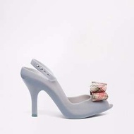 全新真品英國Vivienne Westwood For Melissa Lady Dragon灰藍色果凍高跟鞋UK5