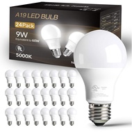 dalattin 24 Pack LED Bulbs Daylight  5000K, 60 Watt Equivalent A19 Standard Bulbs, E26 Base, 800 LM,