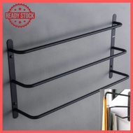 GANTUNGAN 3-Tier Wall-Mounted Iron Hanging Rack 3-Tier Iron Clothes Towel Rack Hanger 3-Tier Iron Ra
