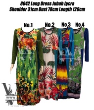 Clear Stock Offer RM6‼️8042 Muslimah Corak Long Dress Jubah Lycra