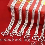Chain Silver Cuban Male s Ladies Genuine Not Trendy Simple Sterling Silver Necklace Whip Chain 999 C