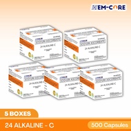 5 Boxes 24 ALKALINE-C Vitamins (Sodium Ascorbate) | 100 Capsules/Box