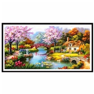 Spring house - Cross stitch kit 11CT printed canvas 15382