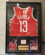 James Harden 火箭隊親筆簽名球衣裱框 連證書展示框 Fanatics Authenticated真品簽名認證