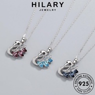 HILARY JEWELRY Perak Swan Chain 純銀項鏈 Leher Pendant Women 925 Original Rantai Sapphire Perempuan Sterling Korean For Creative Silver Accessories Necklace N93