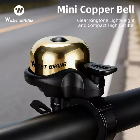 WEST BIKING Mini Copper Bicycle Bell Bike Thumb Bell Lightweight Retro Horn For 19-31.8mm Handlebar 