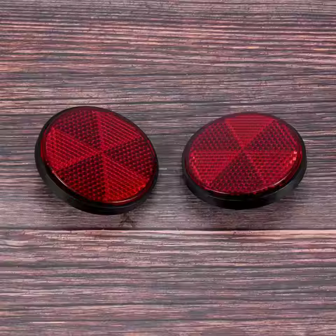 #419Z 2pcs Round Red Reflector Universal For Motorcycle ATV 5.6*0.8cm (Red)