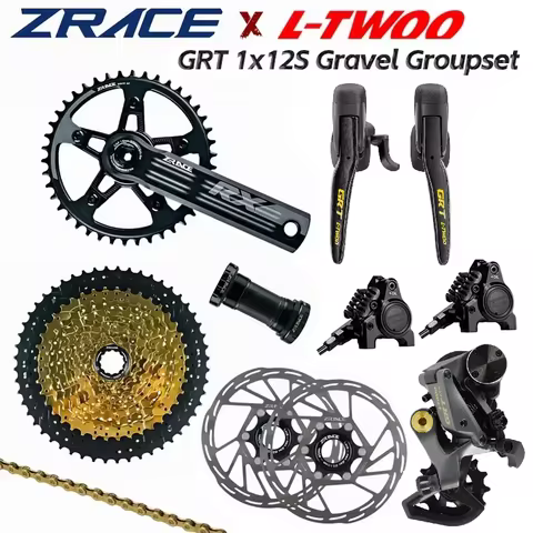 LTWOO GRT12 Hydraulic Disc, 1x12 Speed Gravel Groupset+ ZRACE Crank Cassette Chain, for Gravel Bike