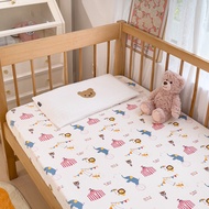 การ์ตูน A ผ้าปูที่นอนผ้าฝ้ายถักสำหรับเด็กเปลผ้าปูเตียงผ้าฝ้ายกันน้ำผ้าคลุมที่นอนกันปัสสาวะสำหรับเด็ก