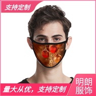 5 pcs Adult Child Cartoon Face Guard New Arrival Christmas 3D Printing Face Shield Fashion Print Fabric Washable