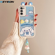 KEYSION Cute Ear 3D Cartoon Case for Samsung A03S A02S with Bracelet Soft Silicone Shockproof Phone 
