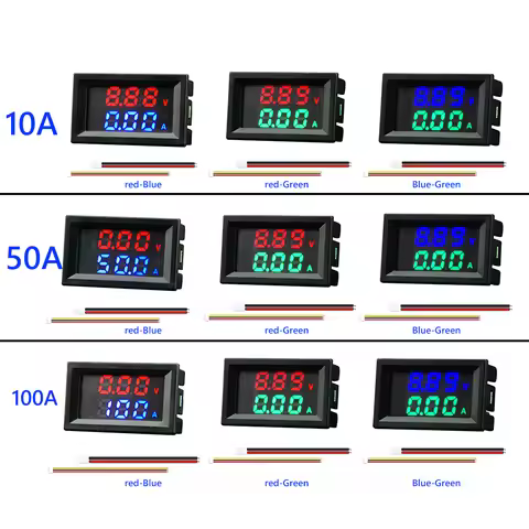 M430 DC 0-100V 10A 50A 100A Digital Voltmeter Ammeter Dual LED Display Voltage Detector Current Powe