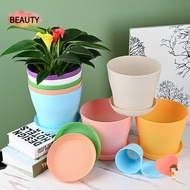 BEAUTY Flowerpots with Tray Plant Home Decor Gardening Tools Multicolor Balcony Garden Pots Tray