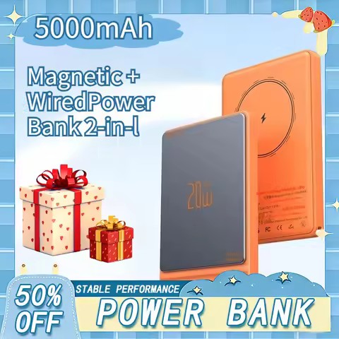 5000mAh Magnetic Wireless PowerBank Digital Display PD20W Fast Charging External Battery For Magsafe